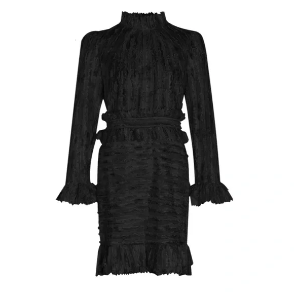 Feathered Stunning Ruffle Dress The Alessea - Picture 9 of 11